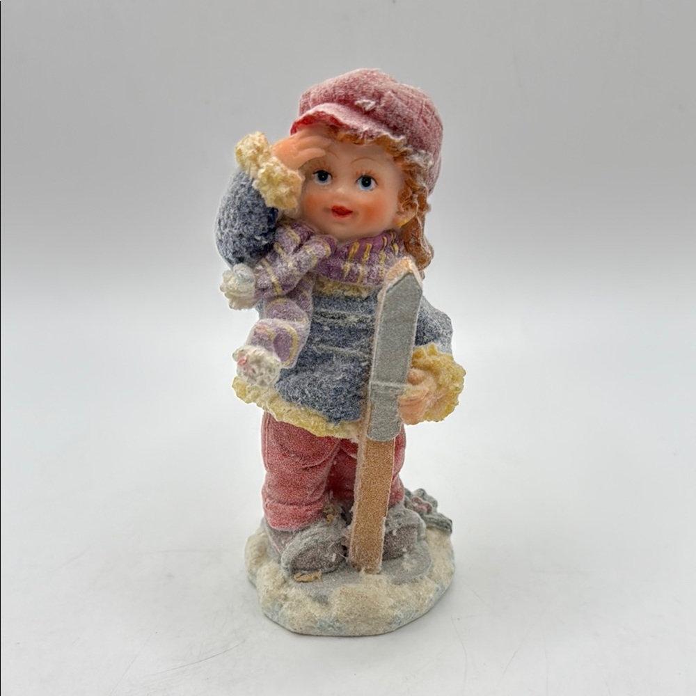 Ks Collection Little Girl Figurine Skier Winter Christmas Decor Collectible